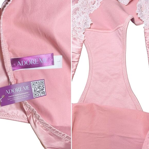 NWT Adore Me Averly Unlined Satin Bralette & Panty Set in Mellow Rose Size Large - Picture 10 of 12